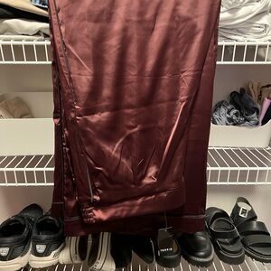 Torrid Deep Red Satin Wide Leg Trousers